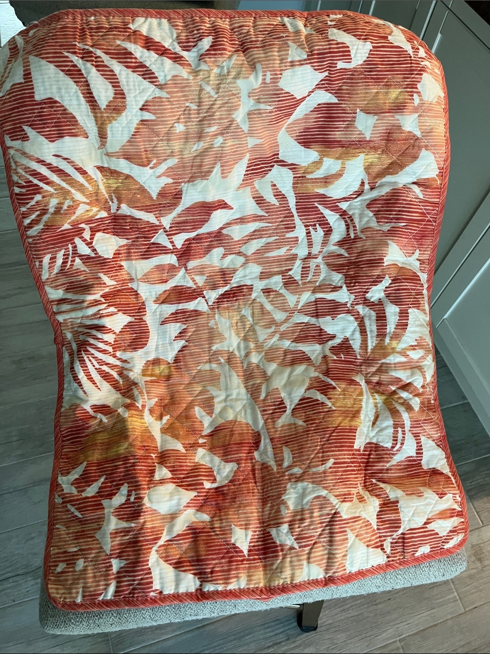Tommy Bahama tropical palm leaf print standard pillow sham reversible orange